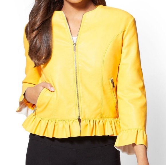 mustard leather jacket plus size